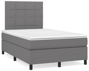 Letto a molle materasso e led grigio scuro 120x190cm in tessuto