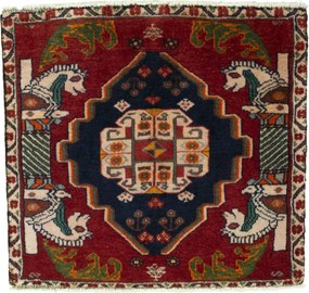 Shiraz Tappeto persiano 50x60 Rosso (Iran) Annodato A Mano