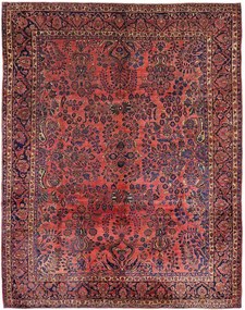 Sarouk Tappeto 350x270 Rosso (Iran) Annodato A Mano
