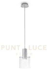 Sospensione trasparente + alluminio spazzolato trasparente hugo 1 l...