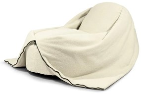 Pouf a sacco per bambini color crema con rivestimento in bouclé Cocoon 100 – SLOWDOWN