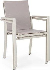 Set 4 Sedie Da Esterno In Alluminio E Textilene Con Braccioli Konnor Rastin Bizzotto