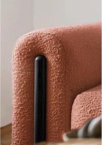 Divano color terracotta allungabile/con contenitore e rivestimento in bouclé 244 cm Arcadova – ELTAP