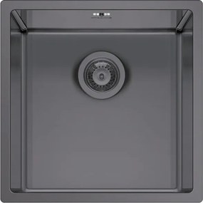 Lavello sottotop 1 vasca in inox grigio PYRAMIS Astris L 40 x L 40 cm