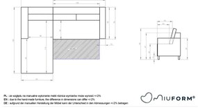 Divano letto angolare turchese, angolo sinistro Charming Charlie - Miuform