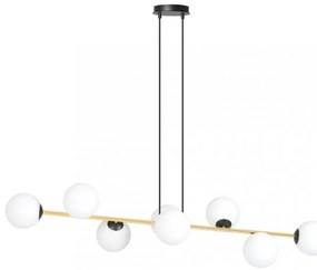 Lampadario a sospensione GRAVITY 8 Nero/Bianco e Oro 8xE14 Colore del corpo Nero e Oro