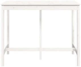Tavolo da bar bianco 140x80x110 cm in legno massello di pino