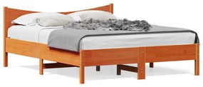 Giroletto Senza Materasso Marrone Cera 160x200 Cm Legno Di Pino /