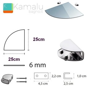 Kamalu - pensile in vetro ad angolo 25cm vitro-400