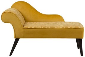 Chaise longue velluto giallo modello lato sinistro BIARRITZ Beliani