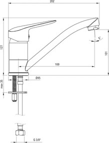 Deante BMO_N26M - Miscelatore per lavabo BORO 12,7 cm nero