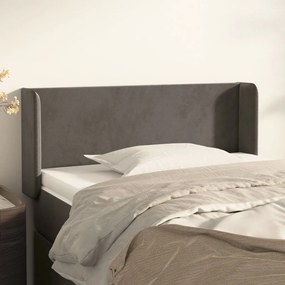 Testiera Ad Orecchio Grigio Scuro 83x16x78/88 Cm İn Velluto /
