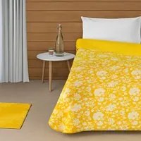 Trapuntino singolo fiori giallo double face