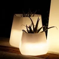 Vaso Luminoso da Giardino a LED 40x35x27 cm in Resina 5W Magnolia Bianco Caldo