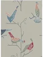Vogel Tapete Passaro von Scion - Rose/ Steel