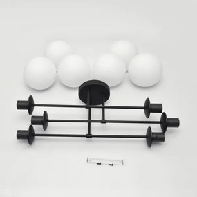 Lampadario a plafone MOON 6xE27/15W/230V nero