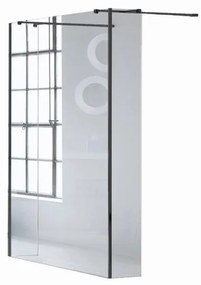 Box doccia walk-in wens L 20 x H 200 cm, vetro 6 mm nero