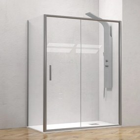 Box doccia angolare 70x110 telaio argento opaco scorrevole | KE-4000A - KAMALU
