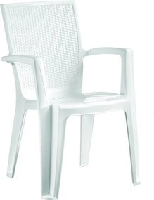 Sedia da giardino con braccioli Giava NEW GARDEN, 4 pezzi, struttura e seduta in polipropilene bianco
