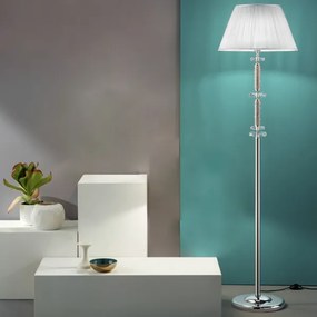 Piantana DIDO in vetro trasparente lavorato a mano Cromo H176 cm