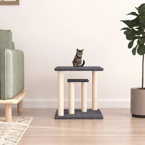 Pali Tiragraffi Per Gatti Con Piattaforme Grigio Scuro 50 Cm /