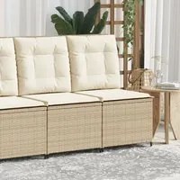 Divano Reclinabile da Giardino con Cuscini Beige in Polyrattan 368977