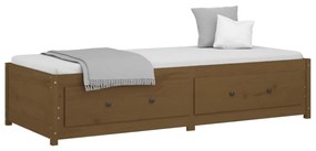 Dormeuse marrone miele 90x200 cm in legno massello di pino