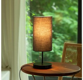 Aigostar - Lampada da tavolo con porta USB 1xE27/40W/230V nero