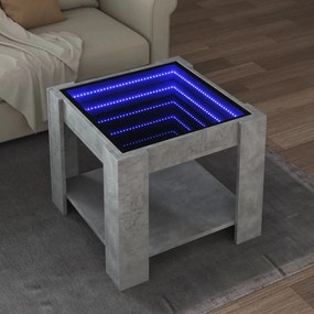 Tavolino Salotto Con Led Grigio Cemento 53x53x45 Cm Multistrato /