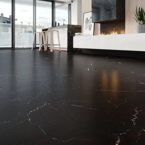 Pavimento SPC  in spc flottante clic Raven Marble nero Sp 4 mm