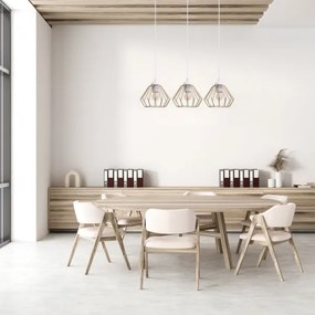 Lampadario a sospensione con filo CEED GOLD 3xE27/60W/230V bianco/oro