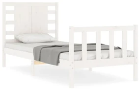 Giroletto con testiera bianco small single legno massello