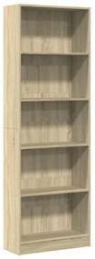 Libreria rovere sonoma 60x24x176 cm in legno multistrato