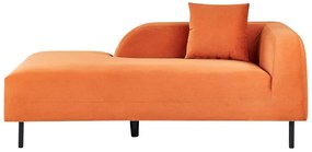 Chaise longue velluto arancione lato destro LE CRAU Beliani