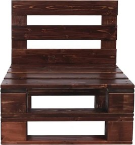 Poltrona 60x61 cm in legno di abete Noce stile pallet per taverna o giardino