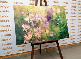 Quadro su tela – Disegno acquerellato di piante di montagna