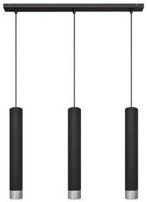 Lampadario LED a cavo TUBA 3xGU10/4,8W/230V nero/cromo lucido