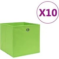 Contenitori 10 pz in Tessuto non Tessuto 28x28x28 cm Verdecod mxl 95497