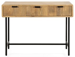 Tavolo consolle di colore naturale in mango massiccio 38x100 cm Mundra – MOME