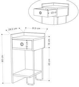 Comodino SONY tortora