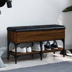 Panca Per Scarpe Rovere Marrone 82x32x45 Cm Legno Multistrato /