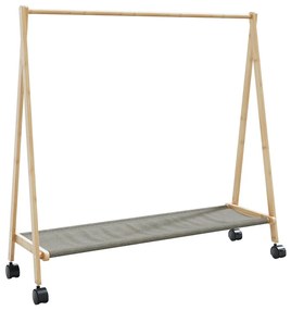 Appendiabiti Con Ripiani E Ruote 106x34x106,5 Cm İn Bambù /