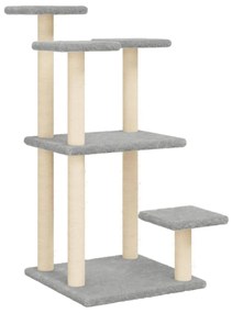 Pali tiragraffi per gatti con piattaforme grigio chiaro 98,5 cm