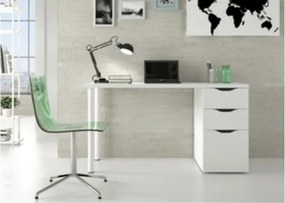 Scrivania Con Cassettiera 138x60x74h Cm Athena Bianco Artik