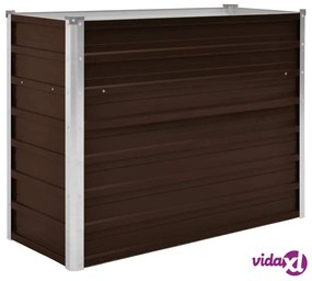 vidaXL Letto Rialzato Giardino Marrone 100x40x77 cm in Acciaio Zincato