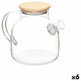 Caraffa con Filtro per Infusioni Trasparente Bambù Vetro Borosilicato 1,2 L (6 Unità)