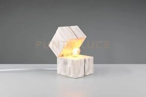 Treasure lampada da tavolo attacco e14 lampadina  inclusa legno bia...