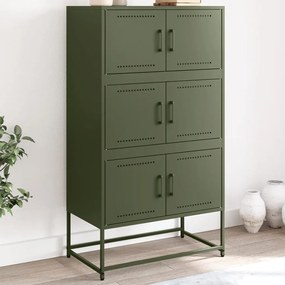 Credenza verde oliva 68,5x38,5x123,5 cm in acciaio