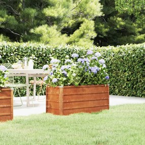 Letto Rialzato Da Giardino Ruggine 100x40x45 Cm Acciaio Corten /