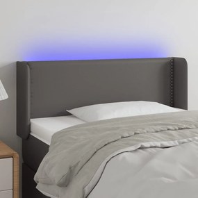 Testiera A Led Grigio 93x16x78/88 Cm İn Similpelle /